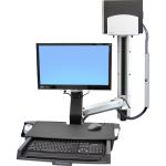 Ergotron StyleView Multi Component Mount for CPU  Flat Panel Display  Mouse  Keyboard - 24in Screen Support - 32 lb Load Capacity - 75 x 75  100 x 100 - VESA Mount Compatible - Aluminum