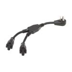 Tripp Lite P024-001-15D-2 Power Cable Y-Splitter Right-Angle Extension Cord Connect Two Devices to One Outlet Standard 5-15P
