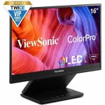 ViewSonic VP16-OLED 15.6 Inch 1080p Portable OLED Monitor with 2 Way Powered 40W USB C  Pantone Validated  Factory Calibrated  Built in Ergonomic Stand with Protective Cover - 15.6 Inch