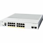Cisco Catalyst C1300-16FP-2G Ethernet Switch - 16 Ports - Manageable - Gigabit Ethernet - 10/100/1000Base-T  1000Base-X - 3 Layer Supported - Modular - 2 SFP Slots - 279.80 W Power Cons