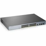 ZYXEL GS1350-26HP 24-Port Gigabit Smart Nebula Cloud Managed PoE Switch | 24 PoE+ Ports at 375W with 2 SFP Uplinks - 24 Ports - Gigabit PoE / PoE+ Ethernet - For Surveillance - Nebula C