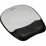 Fellowes&reg; Memory Foam Mouse Pad Wrist Rest - Black/Silver (9175801) - Silver Streak - 1&#728; x 7.94&#728; x 9.25&#728; Dimension - Silver - Memory Foam - Wear Resistant  Tear Resis