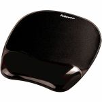 Fellowes&reg; Crystal&#8482; Gel Mouse Pad Wrist Rest - Black (9112101) - 0.56&#728; x 7.94&#728; x 9.06&#728; Dimension - Black - Gel - 1 Pack