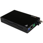 StarTech 10/100 Mbps Multi Mode Fiber Media Converter ST 2 km  TAA - Convert and extend a 10/100 Mbps Ethernet connection up to 1.2 miles/2km over Multi Mode ST fiber - fiber converter