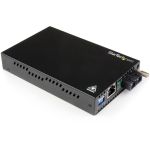 StarTech Gigabit Ethernet Single Mode Fiber Media Converter SC 40 km  1000 Mbps  TAA - Convert and extend a Gigabit Ethernet connection up to 24.8 miles/40 km over Single Mode SC fiber