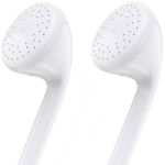4XEM Premium Series Wired Earbuds with Mic  3.5mm TRRS  Single-Button Control  for iPhone/iPad/iPod  White - In-Ear Stereo Earphones with Inline Microphone  Y-Cable Design  1.1m Cable L