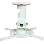 Amer Mounts Universal Ceiling Projector Mount - White - Supports up to 30lb load  360 degree rotation  180 degree tilt