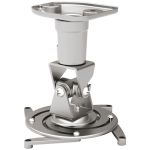 Amer Mounts Universal Ceiling Projector Mount - Silver - Supports up to 30lb load  360 degree rotation  180 degree tilt