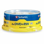 Verbatim 94834 DVD Rewritable Media - DVD+RW - 4x - 4.70 GB - 30 / Pack - Silver - 120mm - Single-layer Layers - 2 Hour Maximum Recording Time