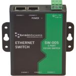 Brainboxes 5 Port Unmanaged Ethernet Switch Wall Mountable - 5 Ports - 10/100Base-TX - 2 Layer Supported - Twisted Pair - Wall Mountable - Lifetime Limited Warranty - TAA Compliant