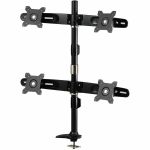 Amer Mounts Quad Monitor Grommet Mount Supports Flat Panel Sizes 15in to 24in AMR4P - A Pole/Grommet based mount that supports up to four 24in LED/LCD monitors  each weighing up to 17.6