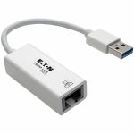 Eaton Tripp Lite Series USB 3.0 to Gigabit Ethernet NIC Network Adapter - 10/100/1000 Mbps  White - USB 3.0 - 1 x Network (RJ-45) - Twisted Pair