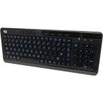 Adesso 3-Color Illuminated Compact Multimedia Keyboard - Cable Connectivity - USB Interface - Backlight On/Off  Play/Pause  Mute  Volume Down  Volume Up  Illumination Key  Adjustable Br
