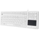 Adesso Antimicrobial Waterproof Touchpad Keyboard (White) - Cable Connectivity - USB Interface - 104 Key(s) - English (US) - QWERTY Layout - Computer - TouchPad - Membrane Keyswitch - W