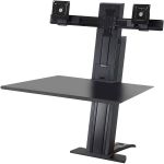 Ergotron WorkFit Desk Mount for Monitor  Keyboard - Black - 2 Display(s) Supported - 24in Screen Support - 25 lb Load Capacity - 100 x 100  75 x 75