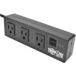 Eaton Tripp Lite Series Protect It! 3-Outlet Surge Protector with Mounting Brackets  10 ft. Cord  510 Joules  2 USB Charging Ports  Black Housing - 3 x NEMA 5-15R  2 x USB - 510 J - 120
