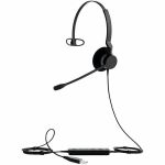Jabra BIZ 2300 Headset - Microsoft Teams Certification - Mono - USB Type A  USB Type C - Wired - Over-the-head - Monaural - Supra-aural - 7.71 ft Cable - Noise Cancelling Microphone - N