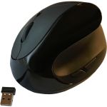 COMFI II WIRELESS ERGONOMIC COMPUTER MOUSE BLACK - Optical - Wireless - Black - USB - 2000 dpi - Scroll Wheel - 5 Button(s) - Right-handed - 1