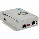 Omnitron Systems 10GBASE-T Ethernet Copper to Fiber Media Converter - 1 x Network (RJ-45) - 10 Gigabit Ethernet - 10GBase-T - 1 x Expansion Slots - SFP+ - 1 x SFP+ Slots - DC