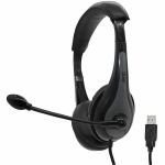 AVID Education AE-39 USB Headset with Microphone and Inline Controls  Gray - Stereo - USB - Wired - 32 Ohm - 20 Hz - 20 kHz - Over-the-head - Binaural - Circumaural - 6 ft Cable - Omni-