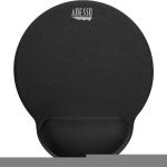Adesso Memory Foam Mouse Pad with Wrist Rest - 0.90in Height x 9.70in Width x 7.70in Depth - Black - Memory Foam  Polyurethane  Fiber  Rubber - Anti-slip