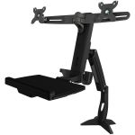 Amer Mounts Clamp Mount for Flat Panel Display  Keyboard  Scanner  Mouse - 2 Display(s) Supported - 24in Screen Support - 18.74 lb Load Capacity - 75 x 75  100 x 100