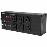 Eaton Tripp Lite Series Isobar 6-Outlet Surge Protector  10 ft. (3.05 m) Cord  Right-Angle Plug  3840 Joules  2 USB Ports  Metal Housing - 6 x NEMA 5-15R  2 x USB - 1440 VA - 3840 J - 1