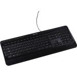 Verbatim Illuminated Wired Keyboard - Cable Connectivity - USB Type A Interface - Media Player Hot Key(s) - Windows  Mac OS  Linux - Black