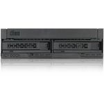 Icy Dock ExpressCage MB732SPO-B Drive Enclosure for 5.25in - Serial ATA/600 Host Interface Internal - Black - 2 x HDD Supported - 2 x SSD Supported - 3 x Total Bay - 1 x 5.25in Bay - 2