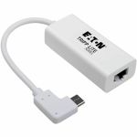 Eaton Tripp Lite Series USB-C to Gigabit Network Adapter with Right Angle USB-C  Thunderbolt 3 Compatibility - White - Thunderbolt 3 - 1 Port(s) - 1 - Twisted Pair