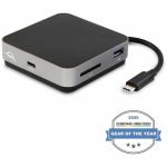 OWC USB-C Travel Dock Compact And Portable USB-C 5 Port Dock - Portable Dock - Integrated Cable - SD 4.0 Card Reader - 2x USB-A (5Gb/s) - HDMI 2.0 - USB-C Power Passthrough Port Support
