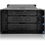Icy Dock FlexiDOCK MB830SP-B Drive Enclosure for 5.25in - Serial ATA/600 Host Interface Internal - Black - Hot Swappable Bays - 3 x HDD Supported - 3 x Total Bay - 3 x 3.5in Bay - Acryl