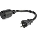 StarTech PAC520PLR1 1' Power Adapter CordNEMA-L5-20R to NEMA-5-20P 125 V AC / 20 A Black