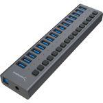 Sabrent USB 3.0 16-Port Aluminum Hub with Power Switches and LEDs (HB-PU16) - USB 3.0 - External - 16 USB Port(s) - 16 USB 3.0 Port(s) - PC  Mac  Linux