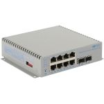 Omnitron Systems OmniConverter 10GPoE+/Sx PoE+  2xSFP/SFP+  8xRJ-45  1xDC Powered Wide Temp - 10 Ports - 2 Layer Supported - Modular - 30 W PoE Budget - Optical Fiber  Twisted Pair - Po