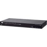 ATEN CS19208 8-Port USB 3.0 4K DisplayPort KVM Switch with Rack Mounting Kit - 8 Computer(s) - 1 Local User(s) - 4096 x 2160 - 12 x USB - 1 x HDMI - 9 x DisplayPort