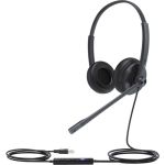 Yealink USB Wired Headset - Stereo - USB - Wired - 32 Ohm - 20 Hz to 20 kHz - Over-the-head - Binaural - Uni-directional  Electret Microphone - Noise Canceling - Black