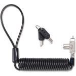 Kensington Slim N17 2.0 Portable Keyed Laptop Lock for Wedge-Shaped Slots - Portable - Keyed Lock - Carbon Steel  Plastic - For Notebook - Self-coiling