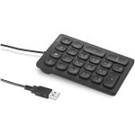 Kensington Wired Numeric Keypad - Cable Connectivity - USB Type A Interface - 21 Key(s) - ChromeOS - Keyboard  Notebook - PC  Mac - Scissors Keyswitch - Black