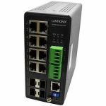 Lantronix Managed Hardened Gigabit Ethernet Switch - 8 Ports - Manageable - Gigabit Ethernet - 1000Base-T  1000Base-X - 4 Layer Supported - Modular - 4 SFP Slots - 11 W Power Consumptio