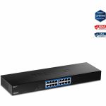 TRENDnet 16-Port Gigabit Switch  TEG-S17  16 x Gigabit RJ-45 Ports  32Gbps Switching Capacity  Fanless Design  Metal Enclosure  Internal Power Supply  Lifetime Protection  Black - 16 Po