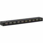 Eaton Tripp Lite Series 10-Port USB 2.0 Hub with Power Supply and International Plug Adapters - USB 2.0 Type A - External - 10 USB Port(s) - 10 USB 2.0 Port(s) - PC  Mac