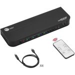 SIIG 4x1 DisplayPort 4K KVM USB 3.0 Switch with Remote Control - Allows you to control 4 DisplayPort 1.4 computers using one keyboard and mouse  DP 1.4/8K@30  HDMI 4K@60  USB 3.0 ports