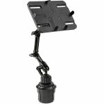 Mount-It! Vehicle Heavy-Duty Cup Holder Tablet Mount - 7in to 11in Screen Support - 3.30 lb Load Capacity - Aluminum