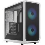 Fractal Design FD-C-FOC2A-04 Focus 2 RGB ATX Mid-Tower Case Tempered Glass Side Panel RGB/PWM Controller White 2x USB 3.0 Microphone Jack Headphone Jack