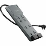 Belkin 8-Outlet Surge Protector - 6ft Cord - Right Angle Plug - 3550J - Telephone Protection - Grey (3-pack) - 8 x AC Power - 1875 VA - 3390 J - 120 V AC Input - Ethernet  Phone/Fax/Mod