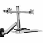 Mount-It! Wall Mount for Monitor  Workstation  CPU - Gray - Height Adjustable - 2 Display(s) Supported - 19.90in to 27in Screen Support - 57.20 lb Load Capacity - 75 x 75  100 x 100 - V
