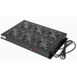 Rocstor Y10E015-B1 SolidRack Fan Tray for R3100 Rack Enclosure Cabinet Roof Mount Fan Panel Airflow Management - 110v/120V 5-15P - 6 Fans - Efficient Cooling - Includes Mounting Hardware