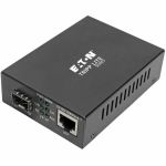 Tripp Lite by Eaton Gigabit SFP Fiber to Ethernet Media Converter  POE+  International Power Cables  10/100/1000 Mbps - 1 x Network (RJ-45) - Single-mode  Multi-mode - Gigabit Ethernet
