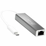 j5create USB-C to Gigabit Ethernet Adapter - USB 3.1 (Gen 1) Type C - 1 Port(s) - 1 - Twisted Pair - 10/100/1000Base-T - Portable
